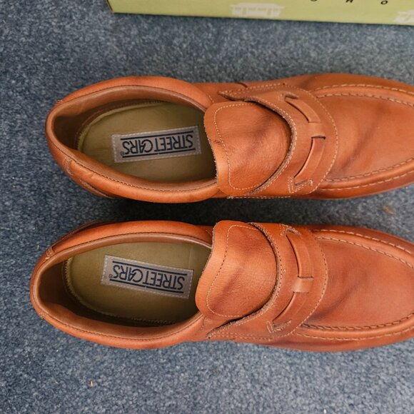 1970s 80s Vintage Leather Deadstock Street Car Rust Dolphin Slip On Size 11WW - Picture 5 of 8